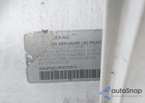 2014 Audi A4 2.0T Premium z USA, uszkodzony, nr VIN WAUFFAFL8EN039815